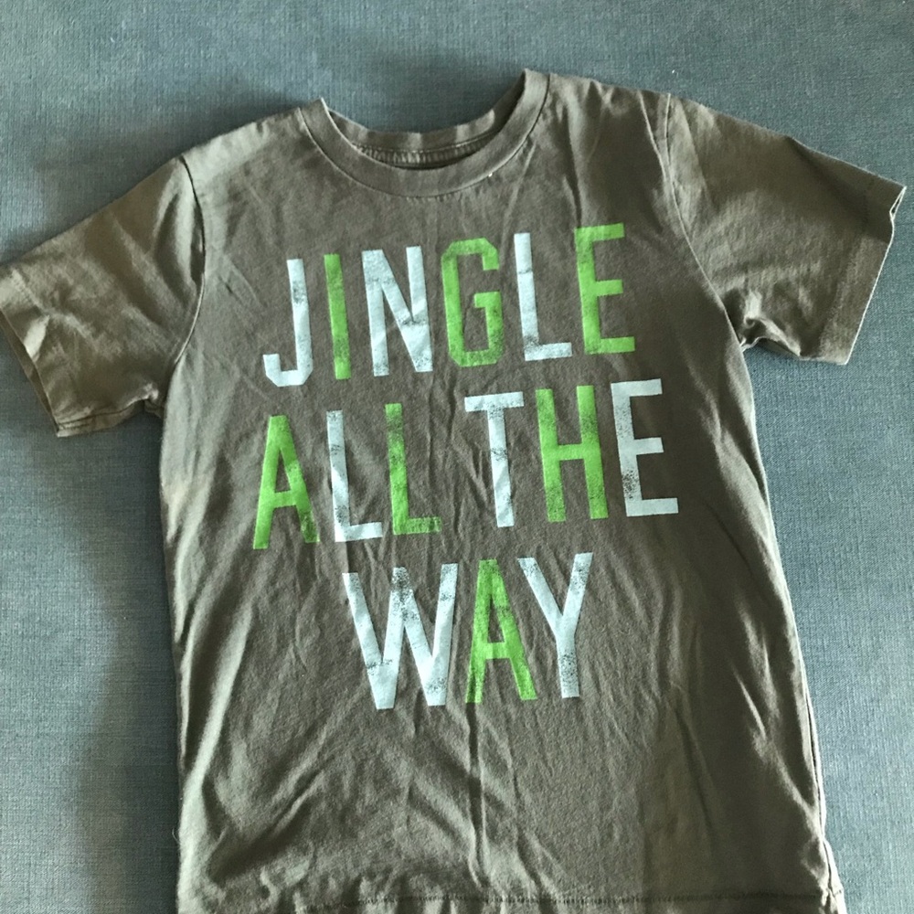 Kids' Green and Gray 'Jingle All The Way' Graphic Tee Size 6/7